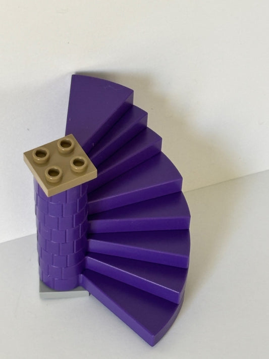 LEGO PURPLE STAIRS STAIRCASE 8 STEPS W SUPPORT COMPLETE ASSEMBLY 40243