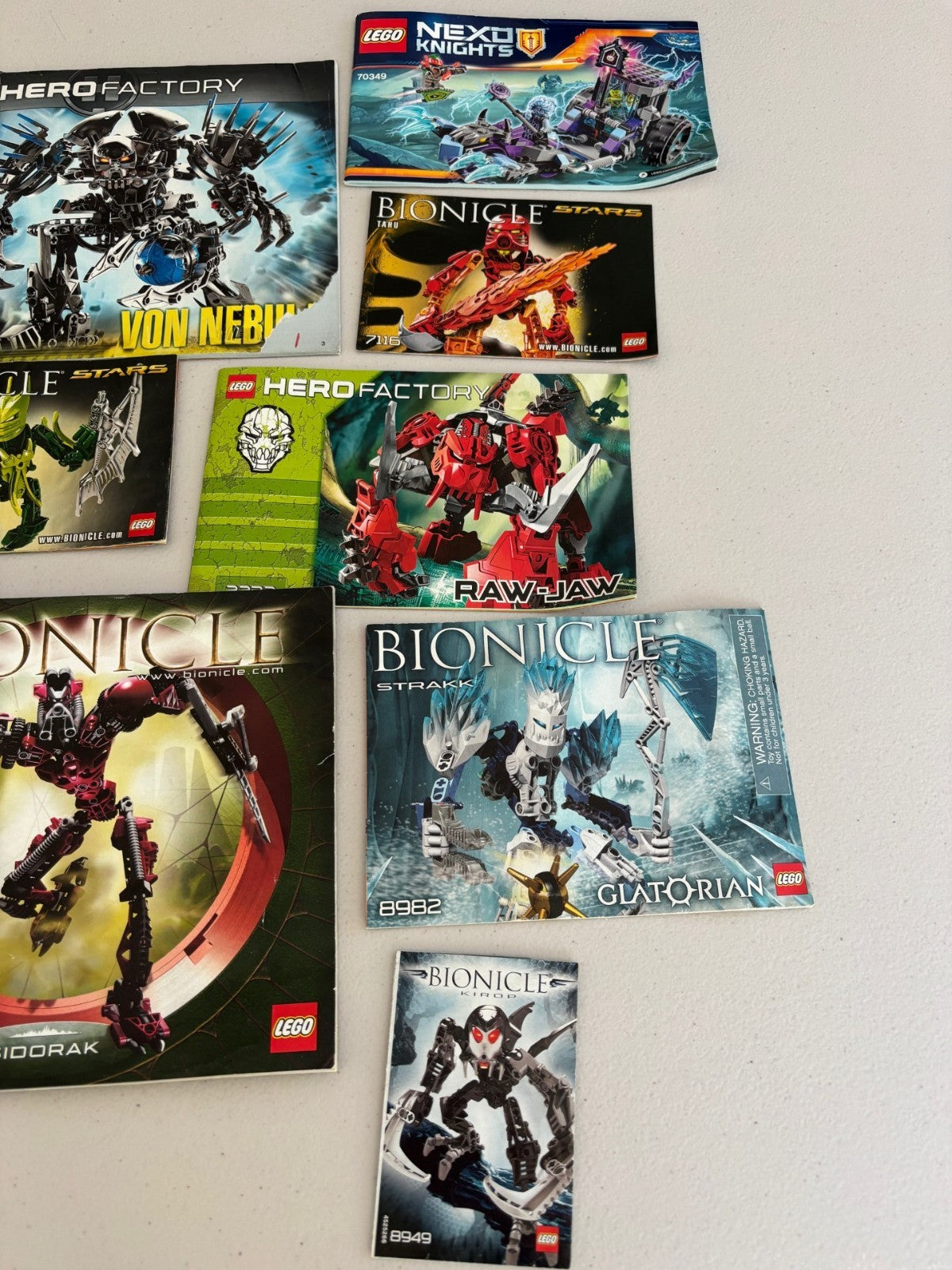 LEGO BIONICLE HERO FACTORY INSTRUCTION BOOK MANUAL ONLY LOT 8756 8593 8549 7145