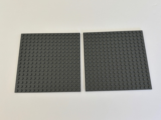 SHIPS FREE! LEGO 91405 Lot of 2 Base Plate Base Plates Board 16x16 Gray