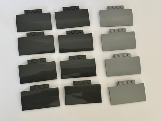 LEGO BULK LOT 12 SLOPE CURVED RAMP 5 X 8 X 2/3  15625 LIGHT & DARK BLUISH GRAY