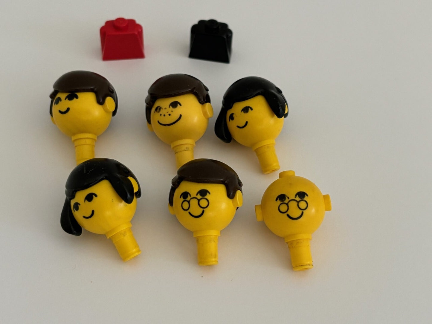 Lego Maxifigures Lot Of 6 Vintage 1970s People PARTS Yellow Heads Hair