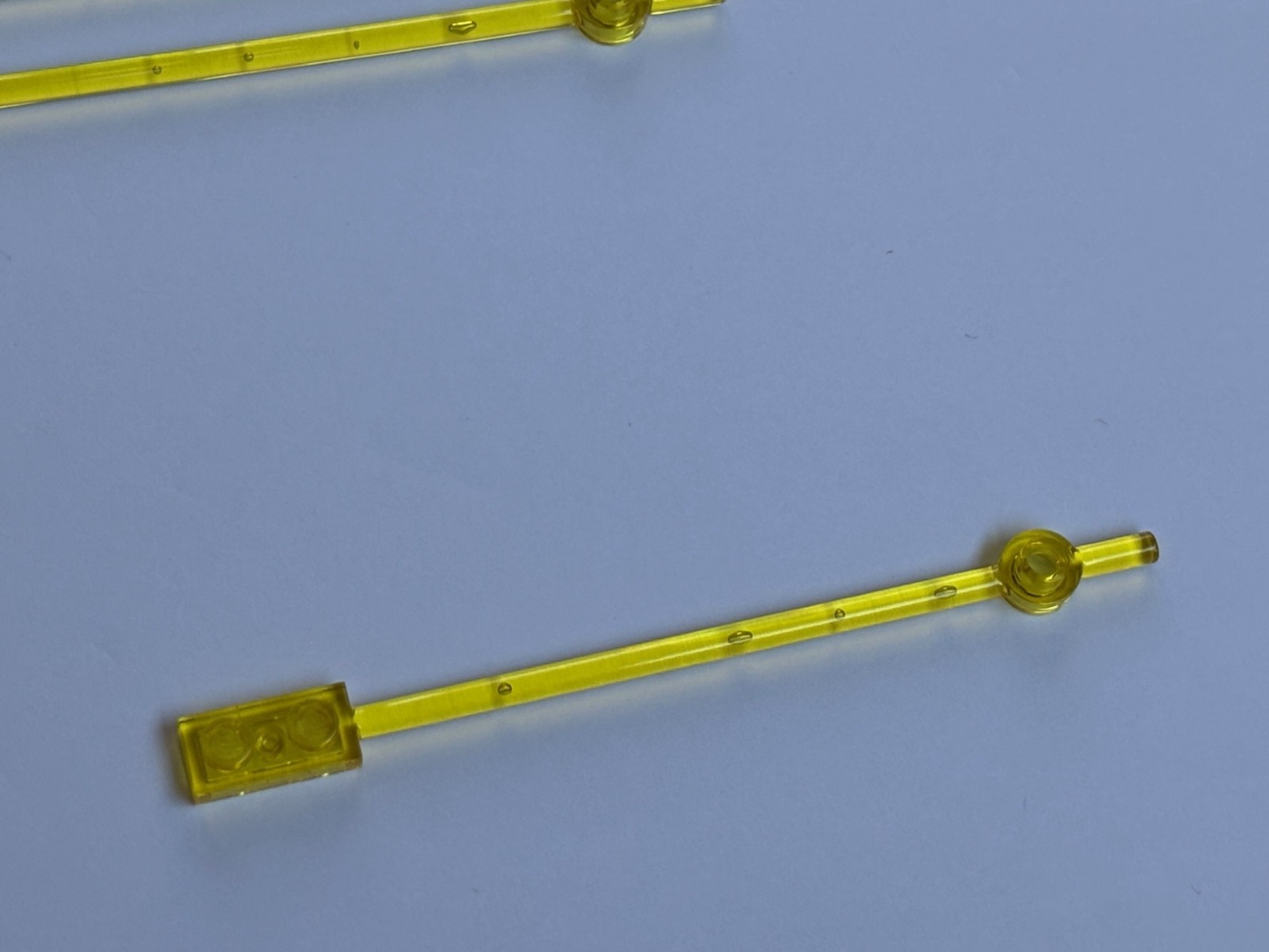 LEGO LOT 12 TRANS Yellow 12L BAR W 1X2 PLATE 1X1 ROUND END #99784