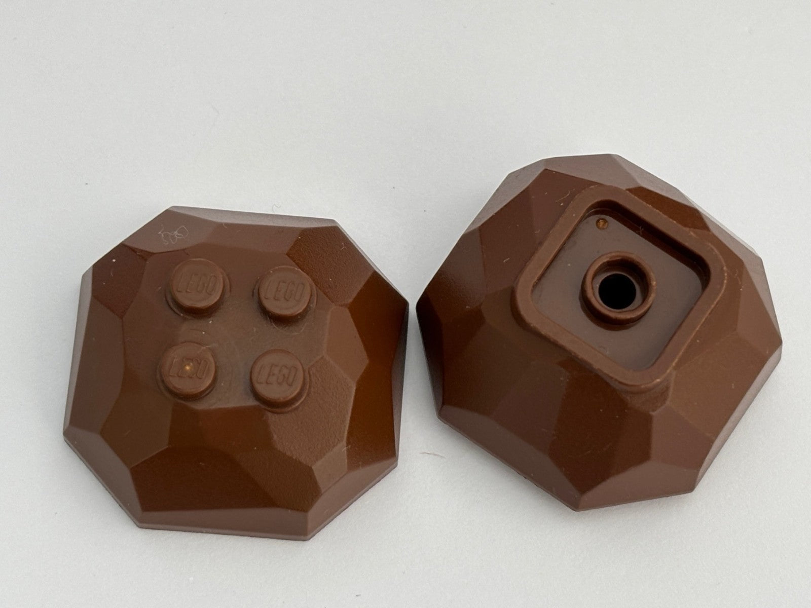 LEGO Rock 4x4 Octagonal Boulder Lot of 7 Old Brown and Reddish Brown