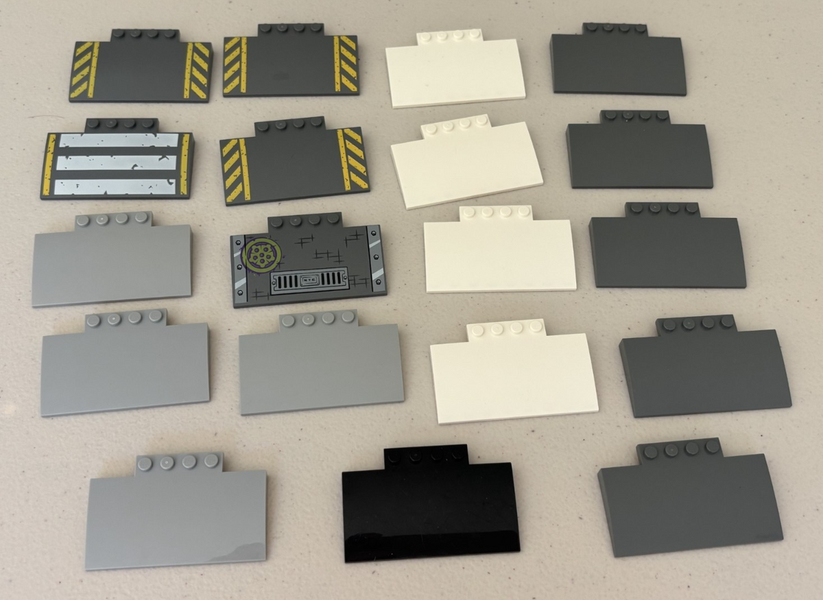 LEGO BULK LOT of 19 SLOPE CURVED RAMP 5 X 8 X 2/3  15625 BLACK GRAY White
