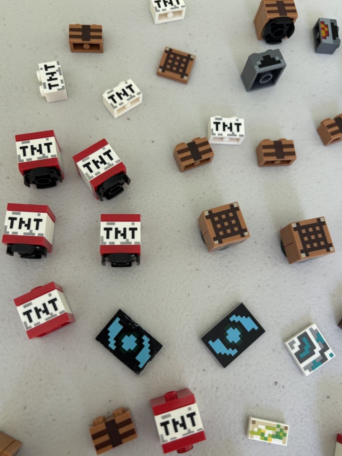 LEGO Lot of Minecraft Decorated Sticker Printed Parts