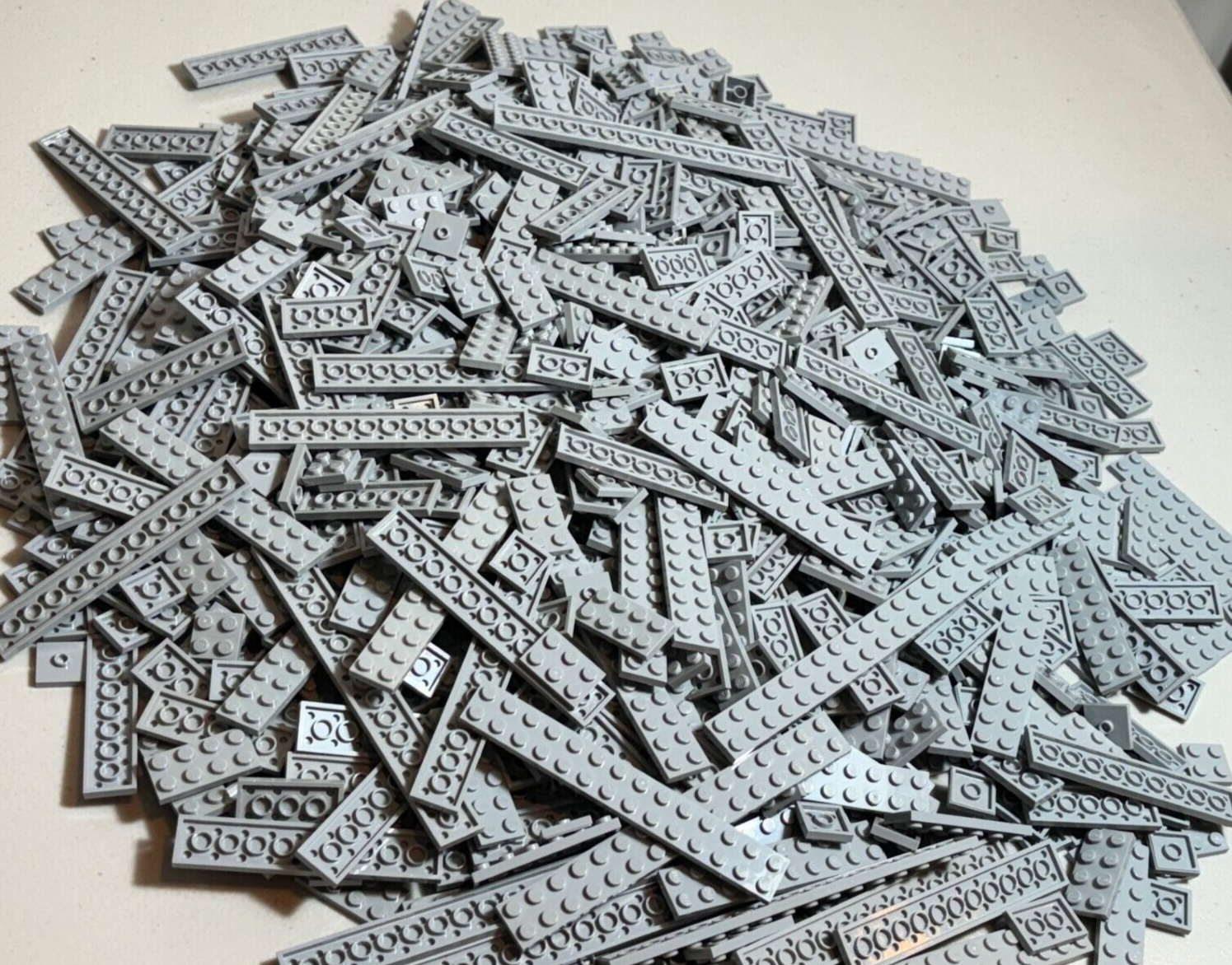 SHIPS FREE! LEGO LOT (200) LIGHT BLUISH GRAY FLAT PLATES  2X8 2X10 2X12 2X16 ETC