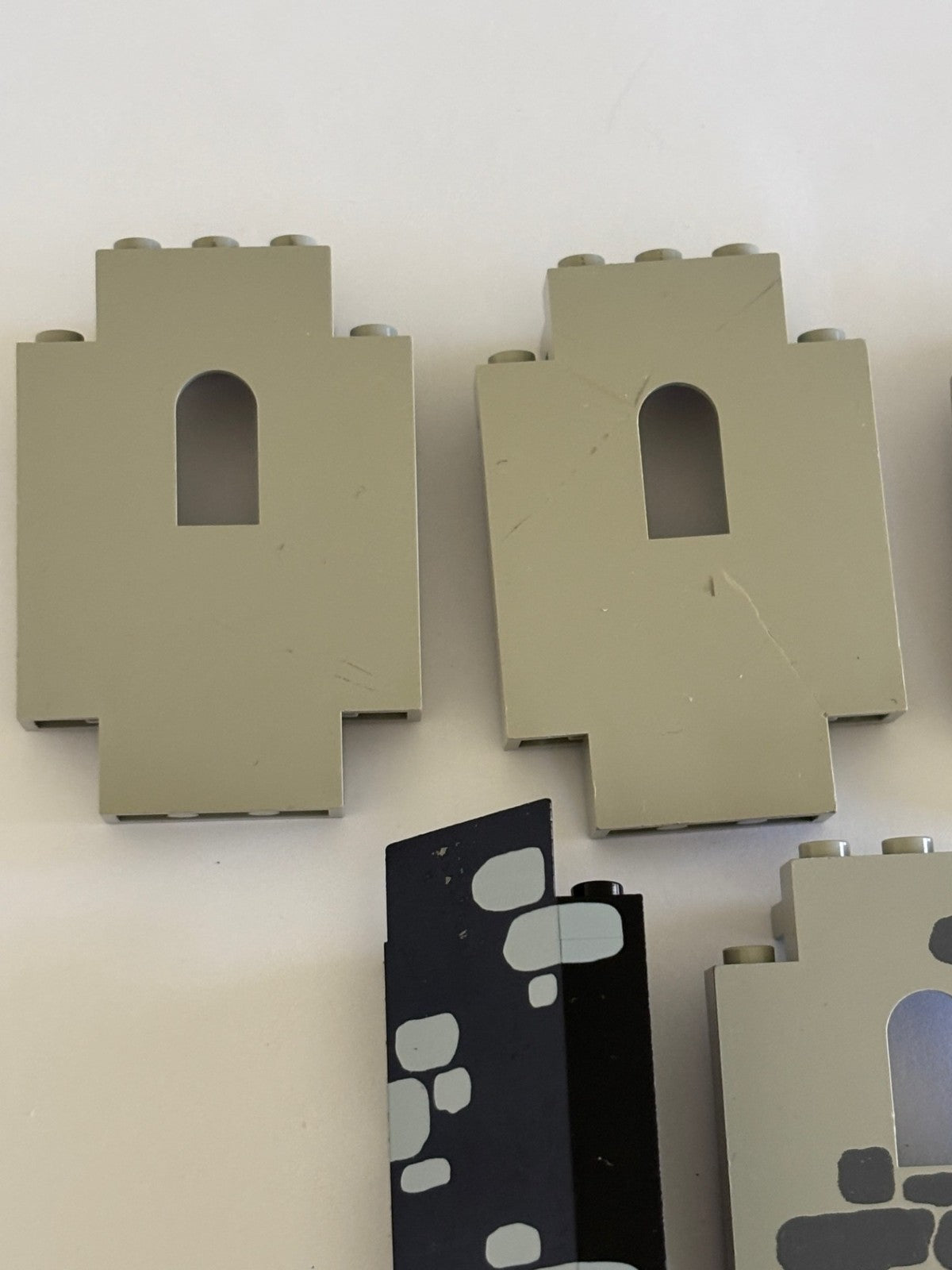 LEGO Vintage Castle Old Light Gray Panel 2x5x6 w/Window 4444p01 Gates Printed