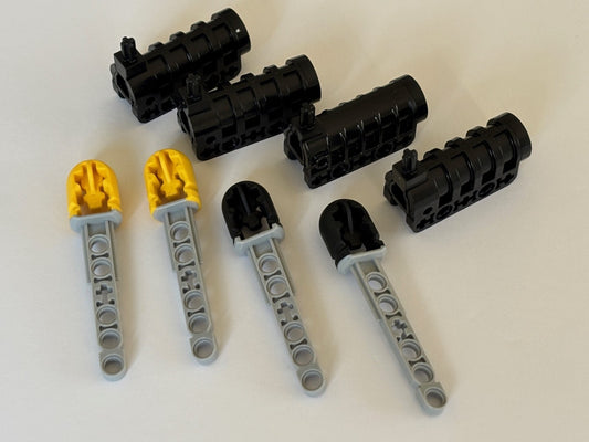 LEGO Technic Lot of 4 Black Launcher Cannon 57029 & 4 Projectile Arrow Dart (2)