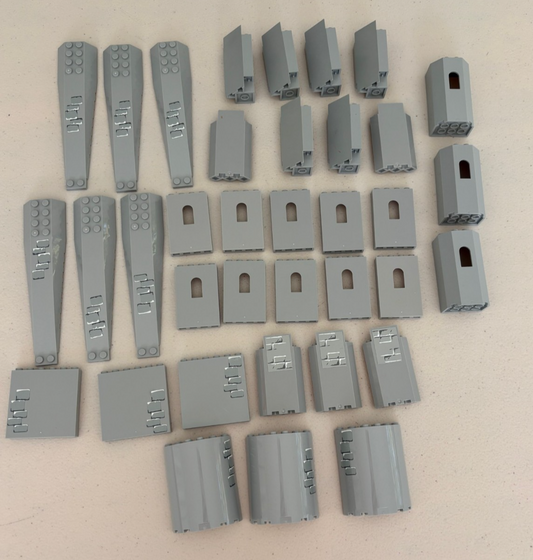 LEGO Lot of 36 Light Bluish Gray Castle Window Walls Sticker Parts Corner Panel