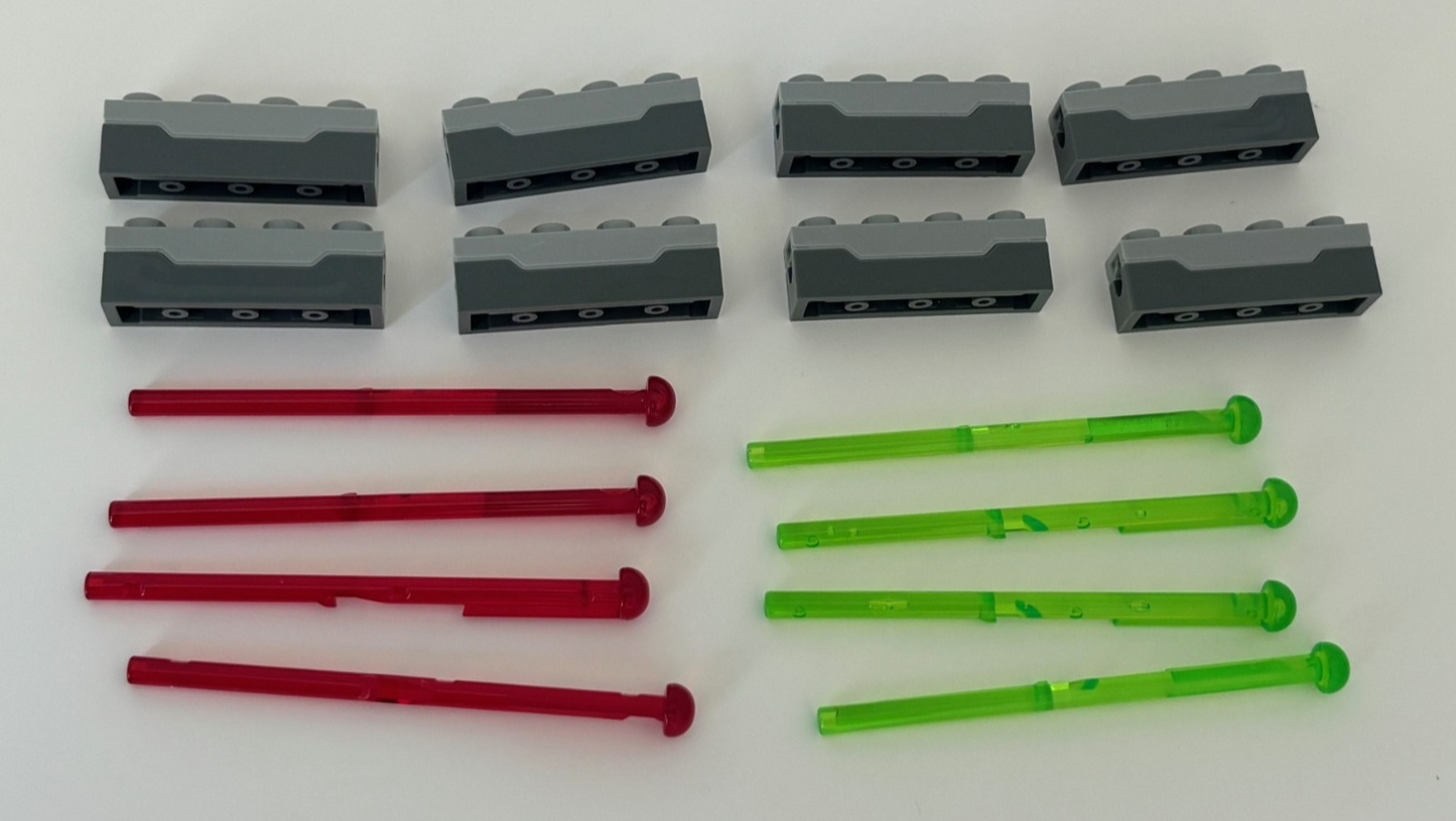 LEGO LOT of 8 Star Wars Projectile Launcher Spring Shooter and 8 Shooter Darts