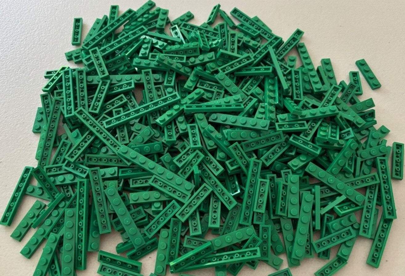 SHIPS FREE!! LEGO LOT (100) GREEN BIG PLATES 1X3 1X4 1X6 1X8 etc PARTS