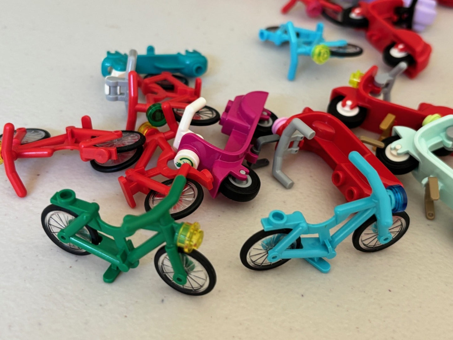 LEGO Lot of 10 Friends Bicycles City Town Bike Vespa Scooter Random Mix
