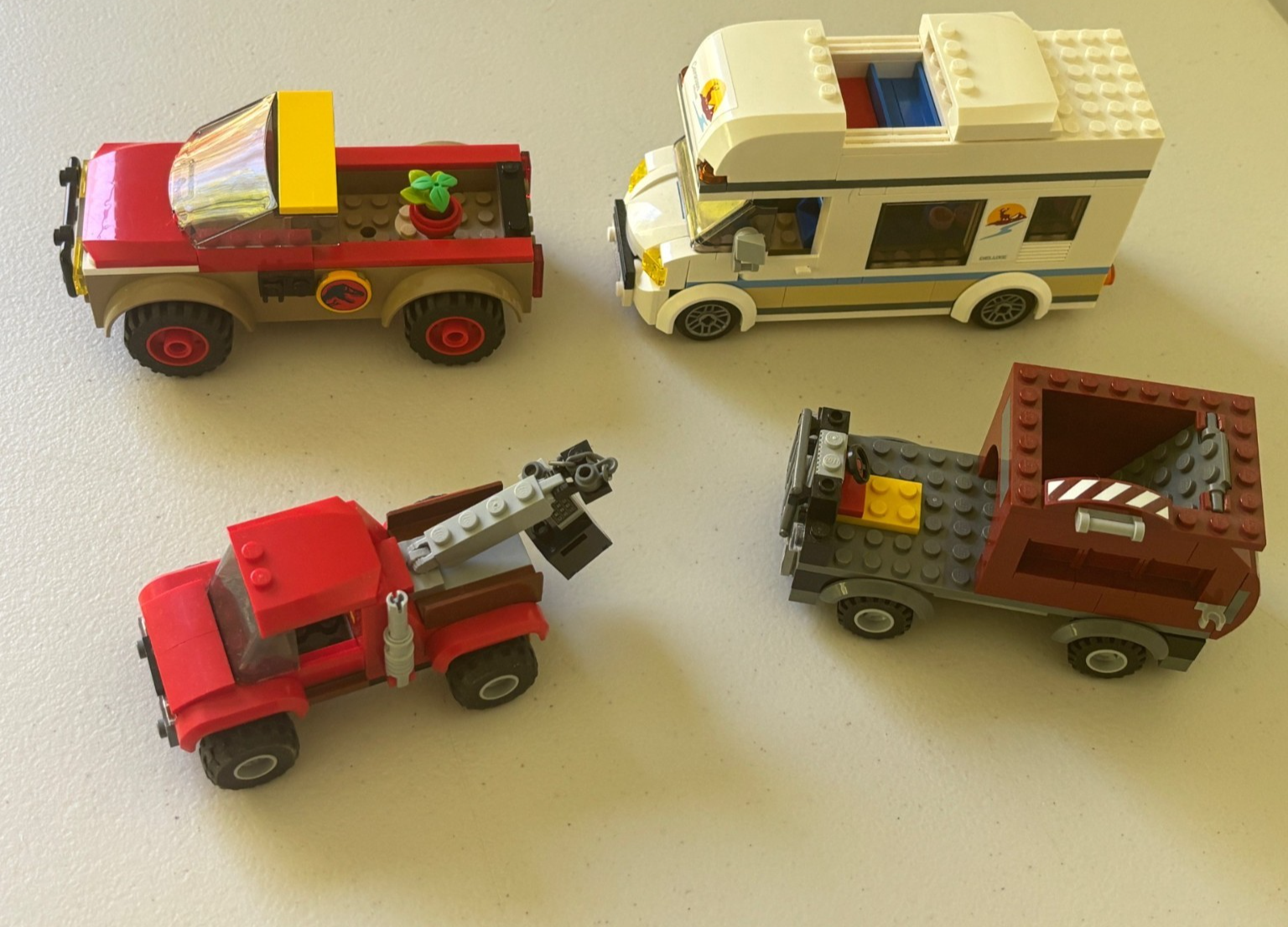 LEGO Lot of Cars CAMPER VAN PICK UP TRUCK  TOW Vehicle comes as shown (Lot C)
