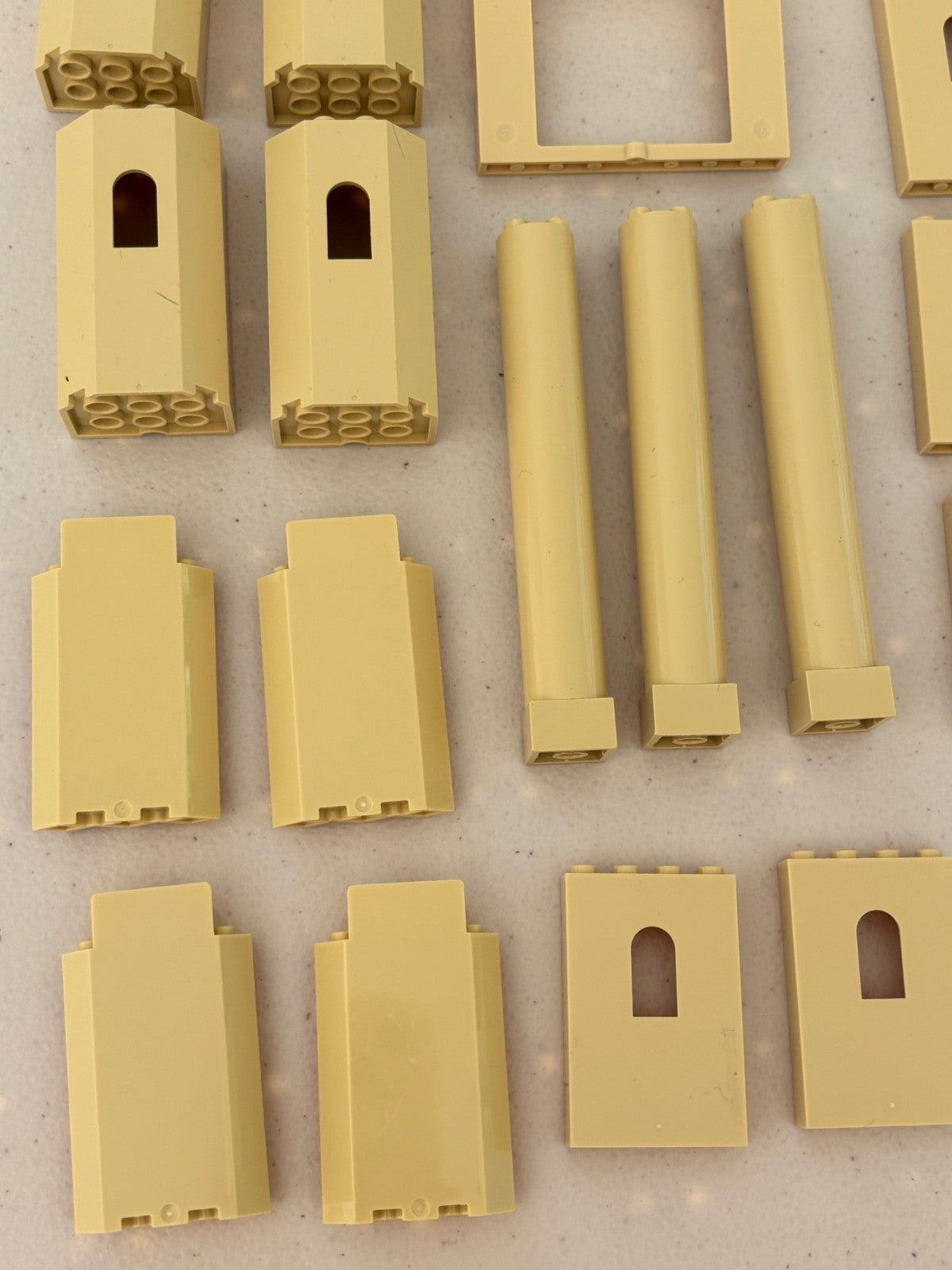 LEGO Lot of 19 TAN Castle Windows Arches Wall Panels Pillars (LotB)