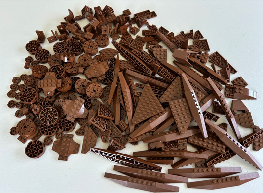 SHIPS FREE! LEGO LOT 100 OLD VINTAGE BROWN WEDGE CORNER ROUND PLATES STAR WARS