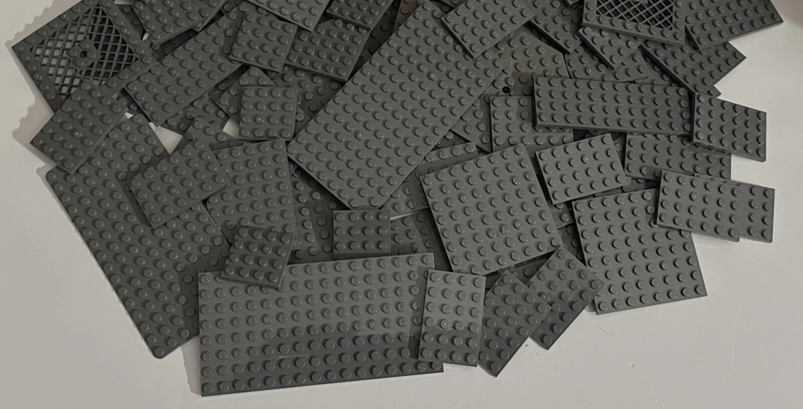 LEGO HUGE Lot of 100 !! Dark Bluish Gray Baseplates Base Plate Plates Mix Size