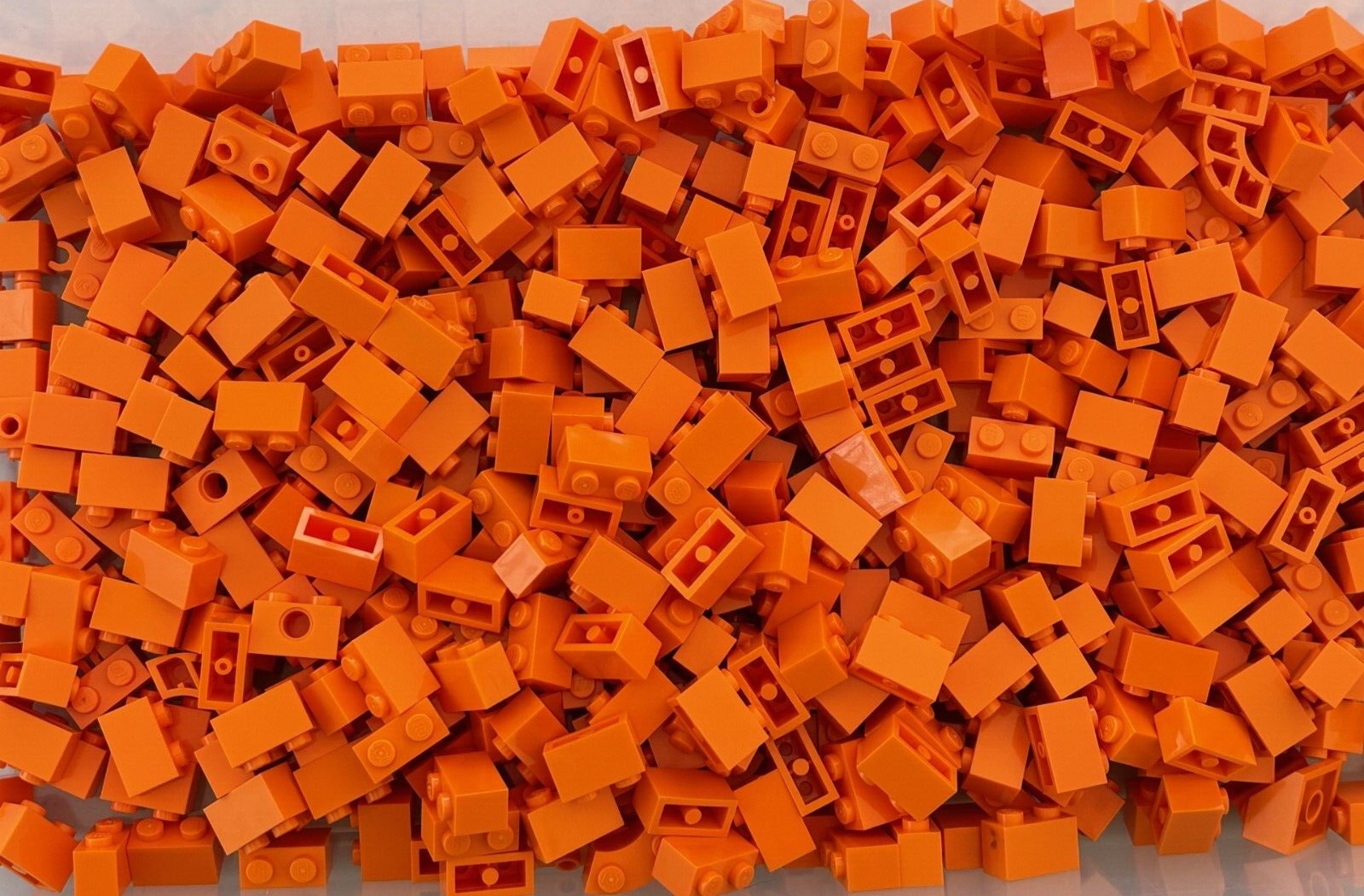 SHIPS FREE!! LEGO ORANGE BRICK BRICKS 1X2 MIXED TYPE LOT of 100 PARTS