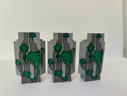 3x Lego 2345 Light Gray Panel 3 x 3 x 6 Corner Wall 6278 Enchanted Island Pirate