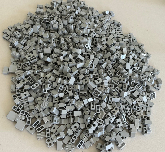 SHIPS FREE!! LEGO LIGHT BLUISH GRAY BRICK 1X2 MIXED LOT (200) PARTS MASONRY LOG