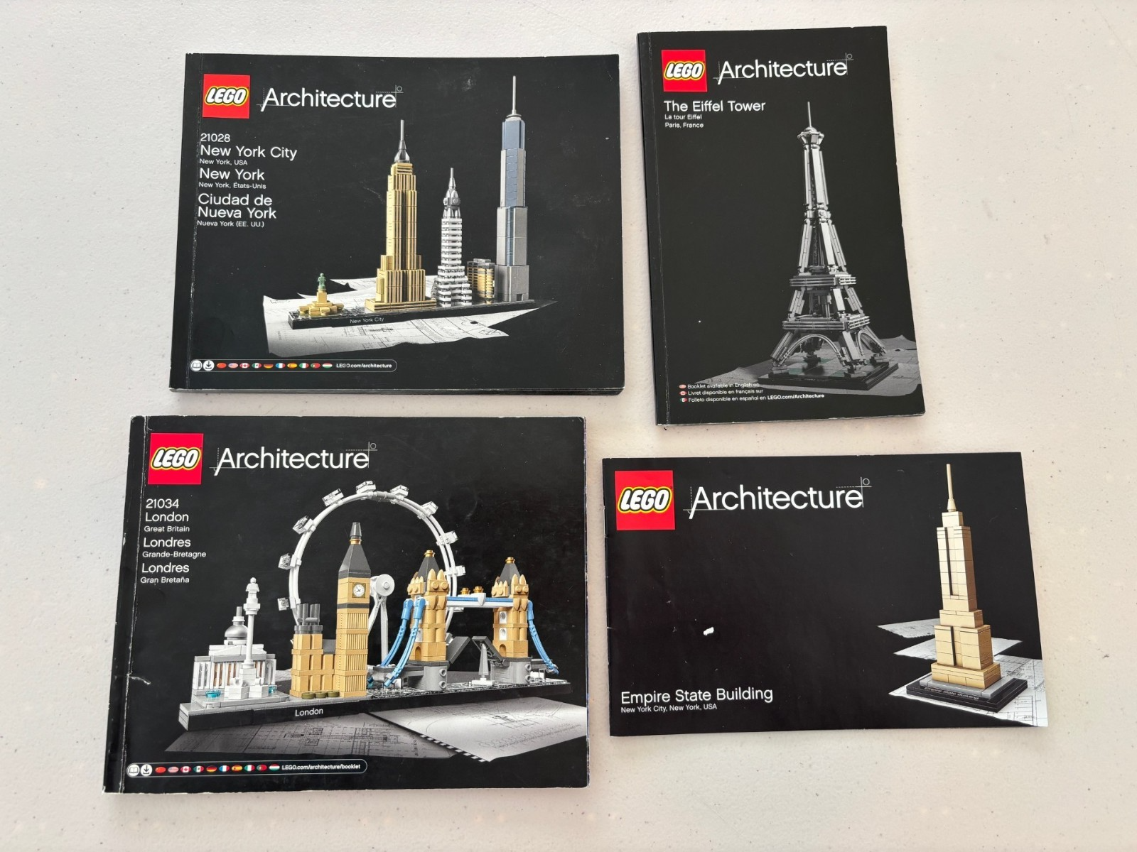 LEGO Architecture Eiffel Tower London etc Instruction Book Only Lot of 4 (A)