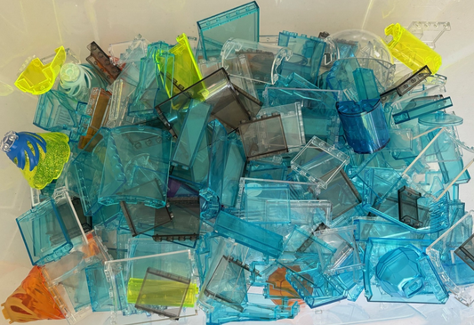 LEGO LOT OF 50 LARGE TRANSLUCENT PARTS WALL PANEL CYLINDER ROCK & MORE BIG PARTS