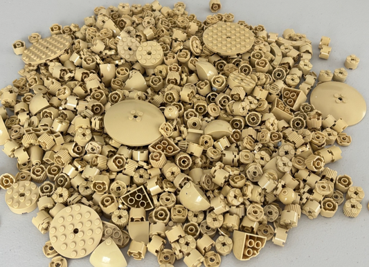 SHIPS FREE!! LEGO LOT of 100 TAN Round Brick Plate Star Wars etc
