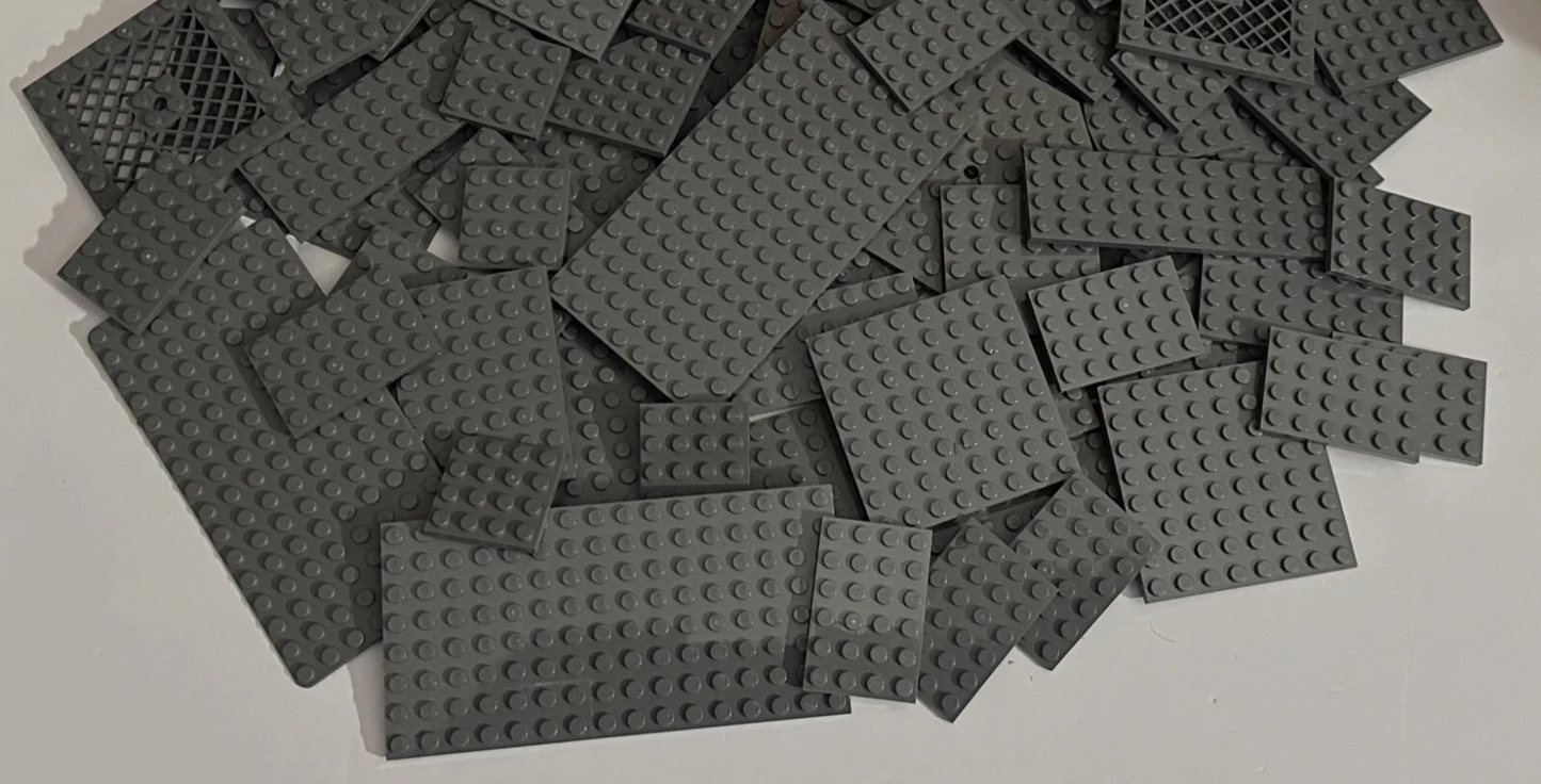 SHIPS FREE! HUGE Lot of 50 LEGO Dark Bluish Gray Random Size Baseplates Plate