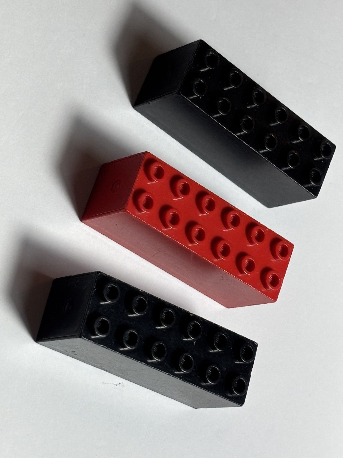 LEGO Vintage Red Black Brick Modified 2 x 6 x 2 Weight 73090b Classic Town City