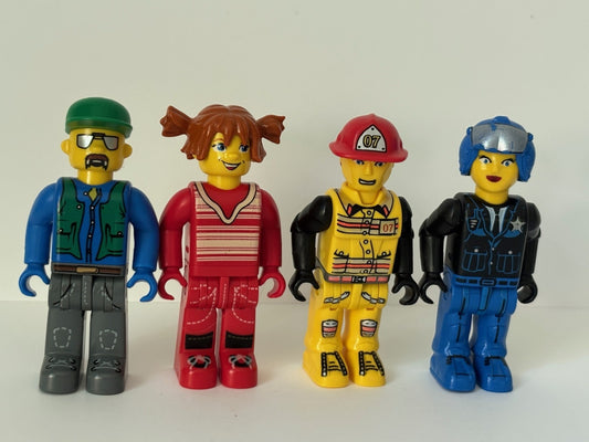 VINTAGE  Lego Minifigure LOT 4 2.25" TALL Jointed  JACK STONE etc As Shown