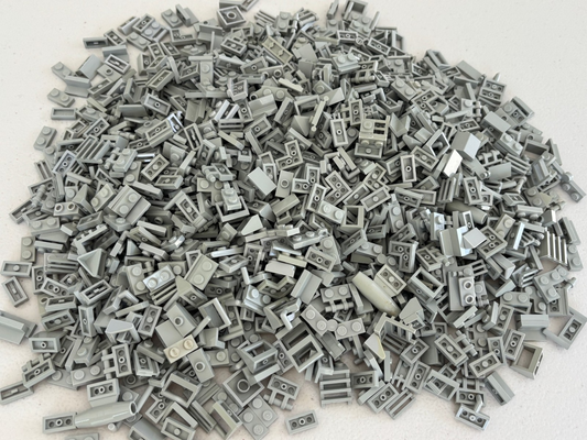 SHIPS FREE! LARGE LEGO Lot of 200 OLD LIGHT GRAY 1x2 Plate Parts Mix 3023 ETC