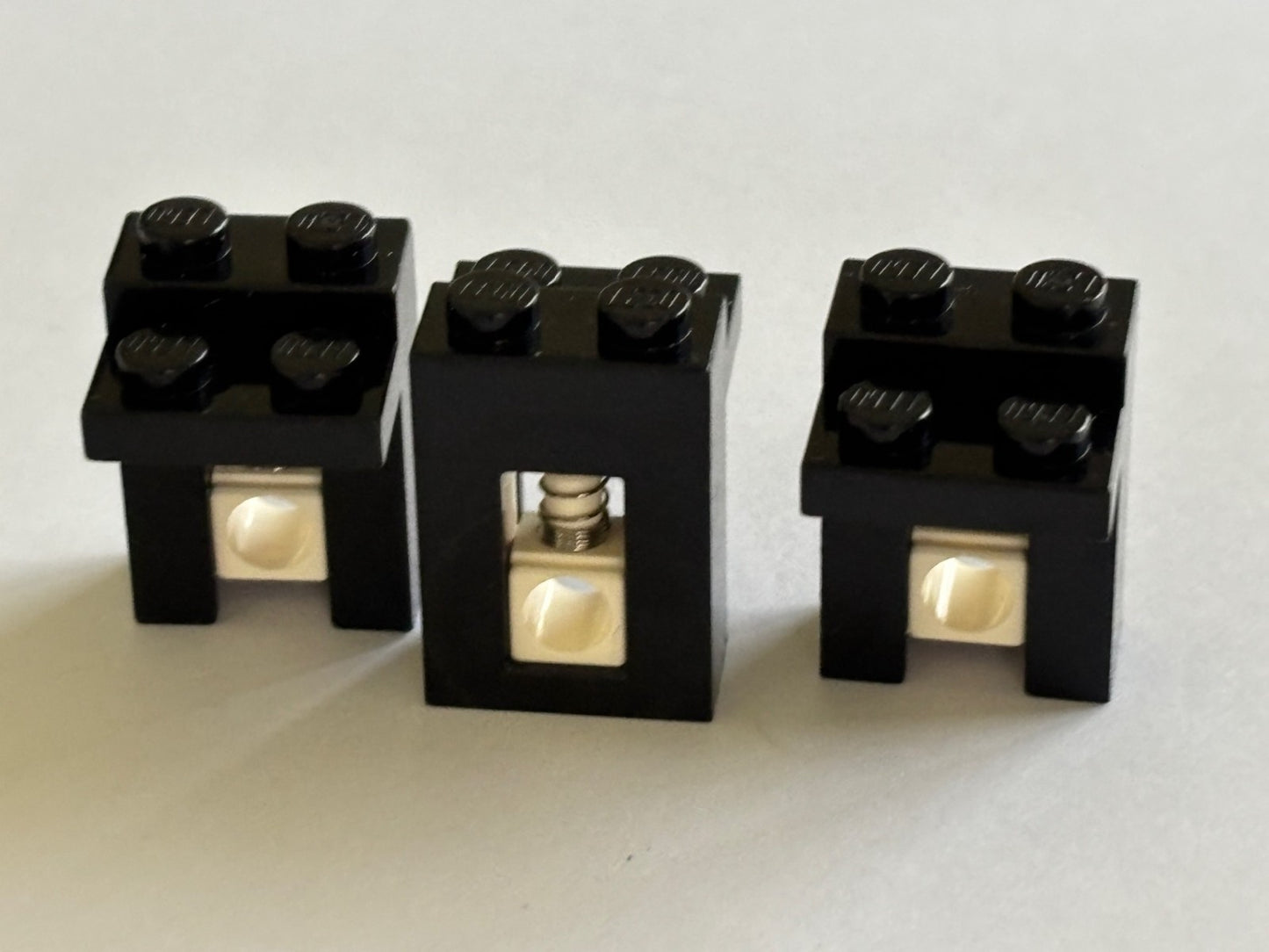 LEGO Lot Of 3 Brick Modified 1x2x2 1/3 With Spring Unit Shock Absorber 2605c01