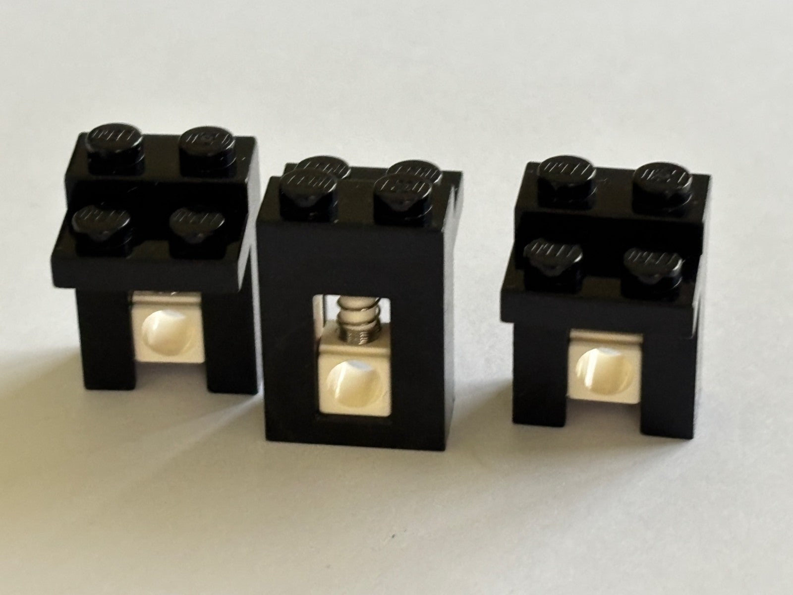 LEGO Lot Of 3 Brick Modified 1x2x2 1/3 With Spring Unit Shock Absorber 2605c01
