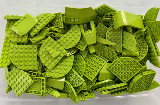 SHIPS FREE!! LEGO BULK LOT 50 LIME GREEN WEDGE ROUND CORNER PLATE STAR WARS
