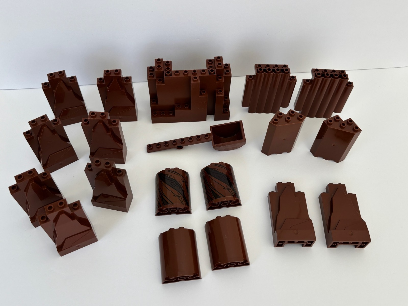 LEGO Lot of 19 Mountain Castle Rock Wall Panels Burp 2X4X6 Reddish Brown 6475328