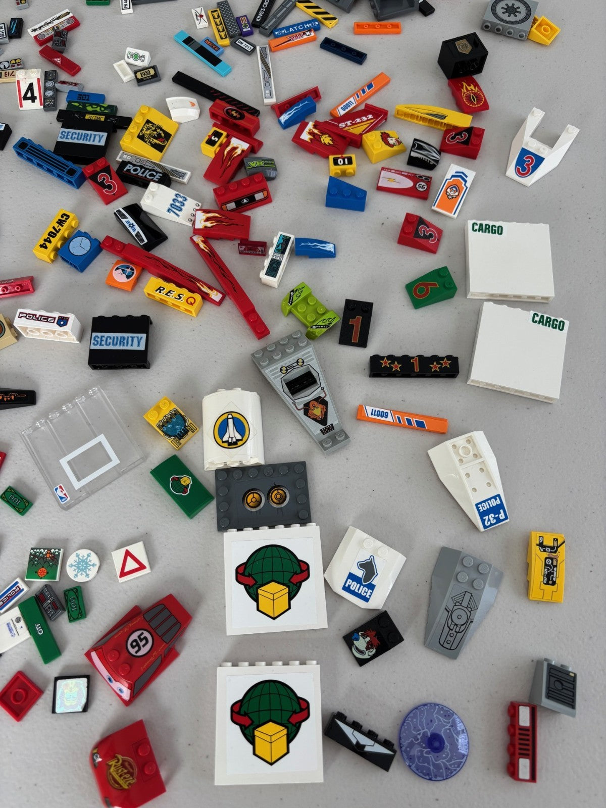 LEGO HUGE LOT of 200 Decorated Stickers Sticker Printed BRICK TILES etc (Lot 13)