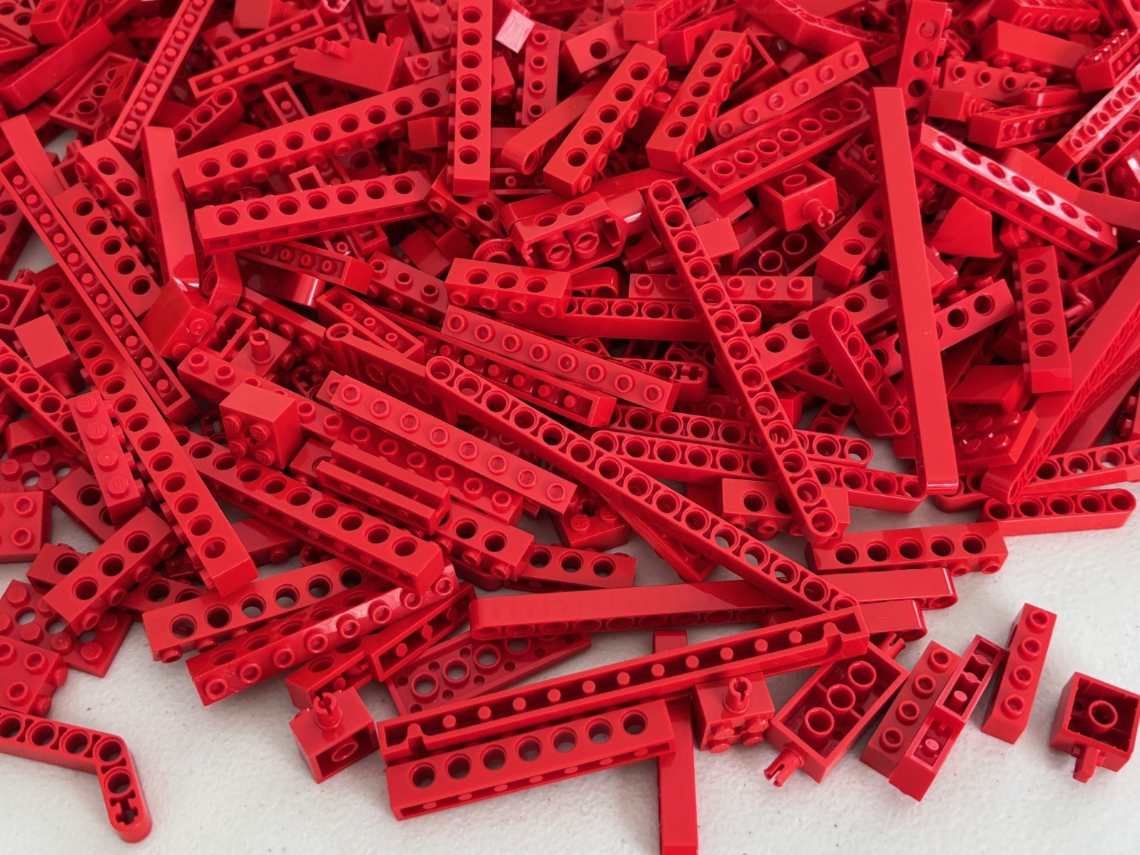 SHIPS FREE LEGO Lot of 110 PARTS / 8 oz RED Technic Lift Arm Beam Brick etc Rare