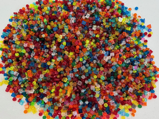 LEGO LOT 300 TRANSLUCENT 1x1 Round Square Plate Stud Dot Dots 4073 3024 Parts