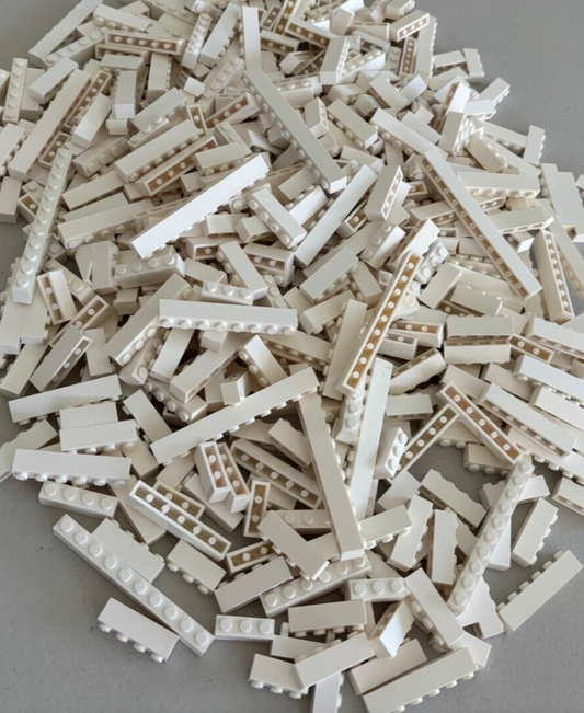 SHIPS FREE!! LEGO WHITE BIG BRICK LOT OF 50 PIECES 1X3 1X4 1X6 1X8 etc PARTS