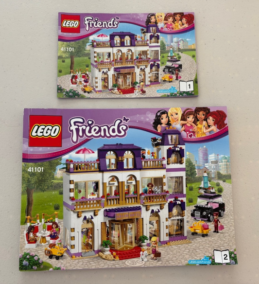 INSTRUCTIONS ONLY LEGO Friends HEARTLAKE GRAND HOTEL 41101 Original Books 1 & 2