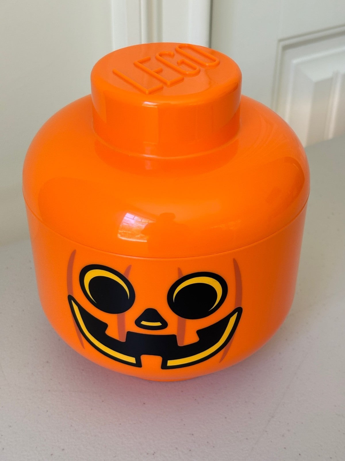 🎃 3 LEGO Brick Storage Head Small PUMPKIN/WHITE SKELETON/ZOMBIE Halloween