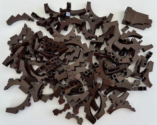 LEGO Lot of 50 DARK BROWN Castle Random Mix Arch Arches Rock Wall Panels etc