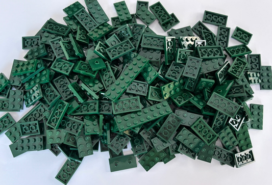 SHIPS FREE!! LEGO LOT OF 50 DARK GREEN FLAT PLATE 2X2 2X3 2X4 3020 3021
