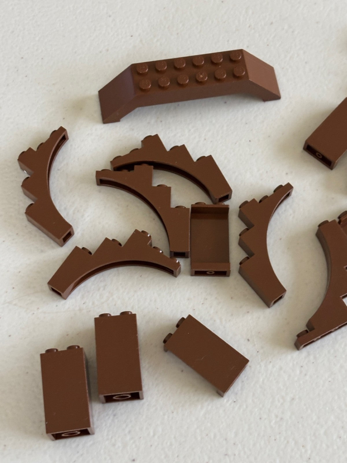 LEGO Lot of OLD VINTAGE BROWN PARTS Castle Mixed Arches Panels Bricks 30140 2345