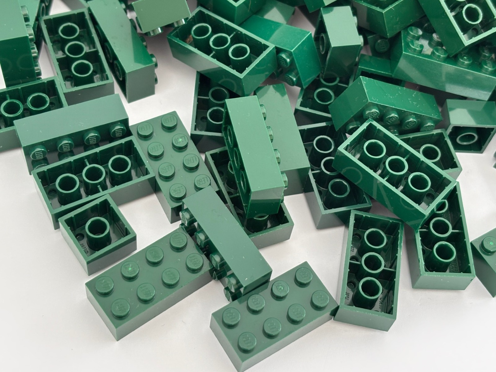 SHIPS FREE!! LEGO LOT OF 25 DARK Green 2x2 2x4 BIG BRICK PIECES 3001