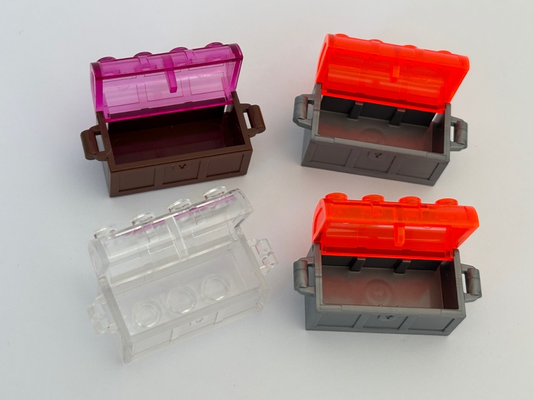 LEGO 4738 - Transparent Clear Treasure Chest with lid Container & More Lot of 4