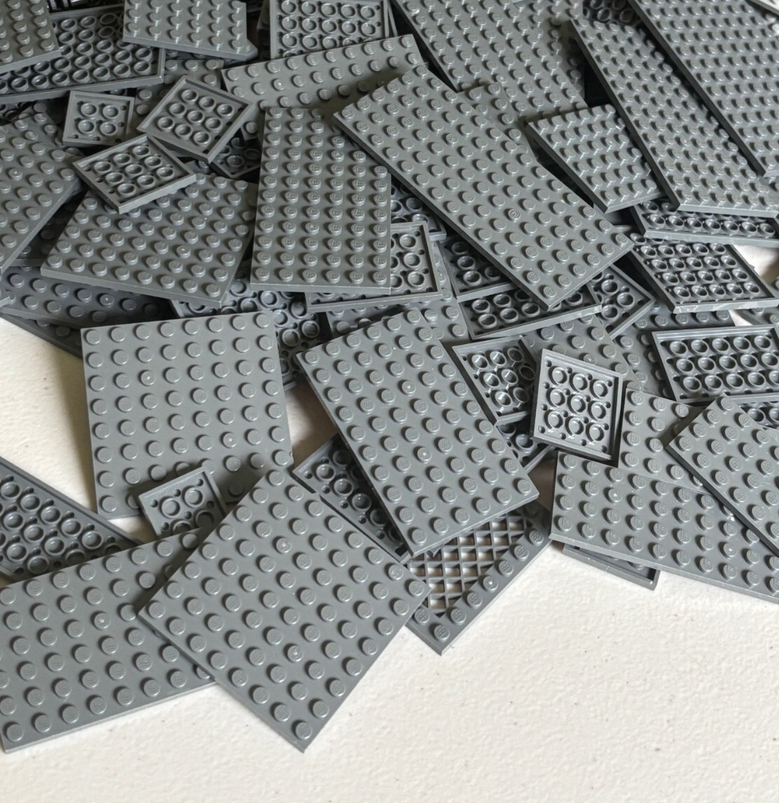 SHIPS FREE! HUGE Lot of 50 LEGO Dark Bluish Gray Random Size Baseplates Plate