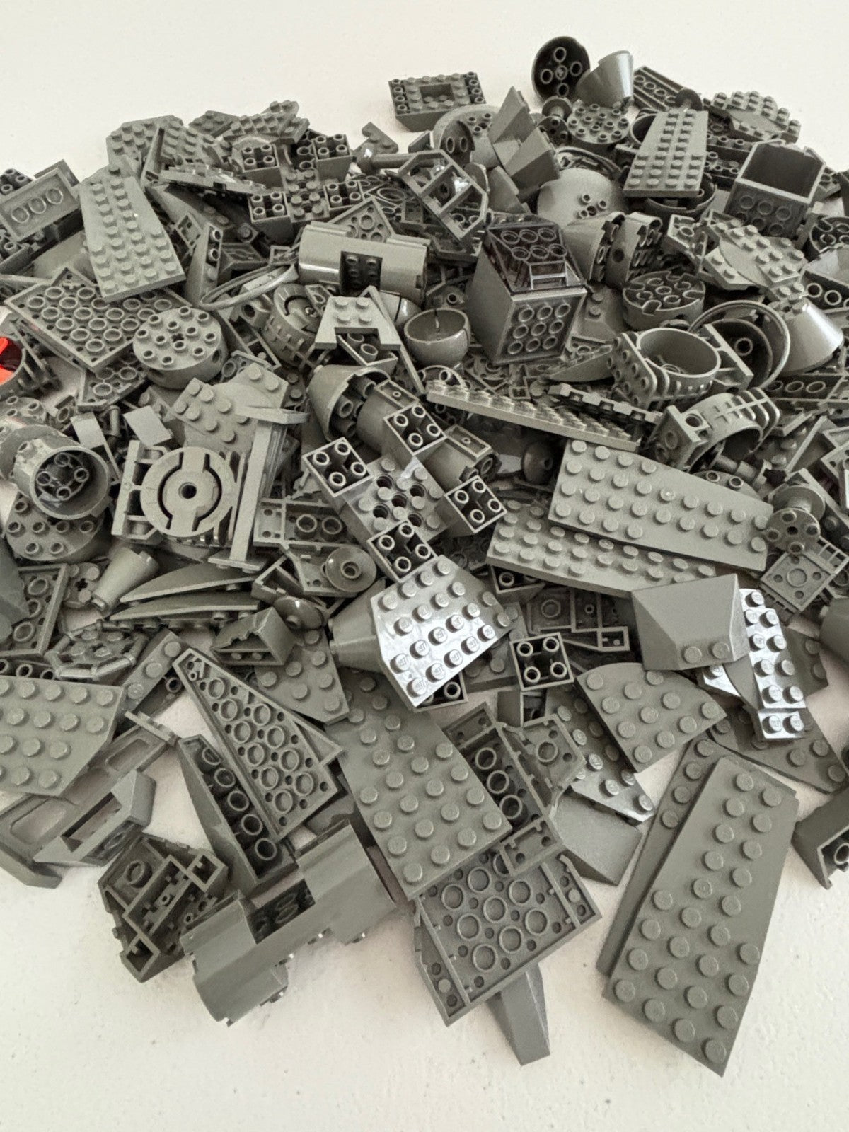 SHIPS FREE! LEGO LOT 100 OLD DARK GRAY WEDGE CORNER ROUND PLATES STAR WARS etc