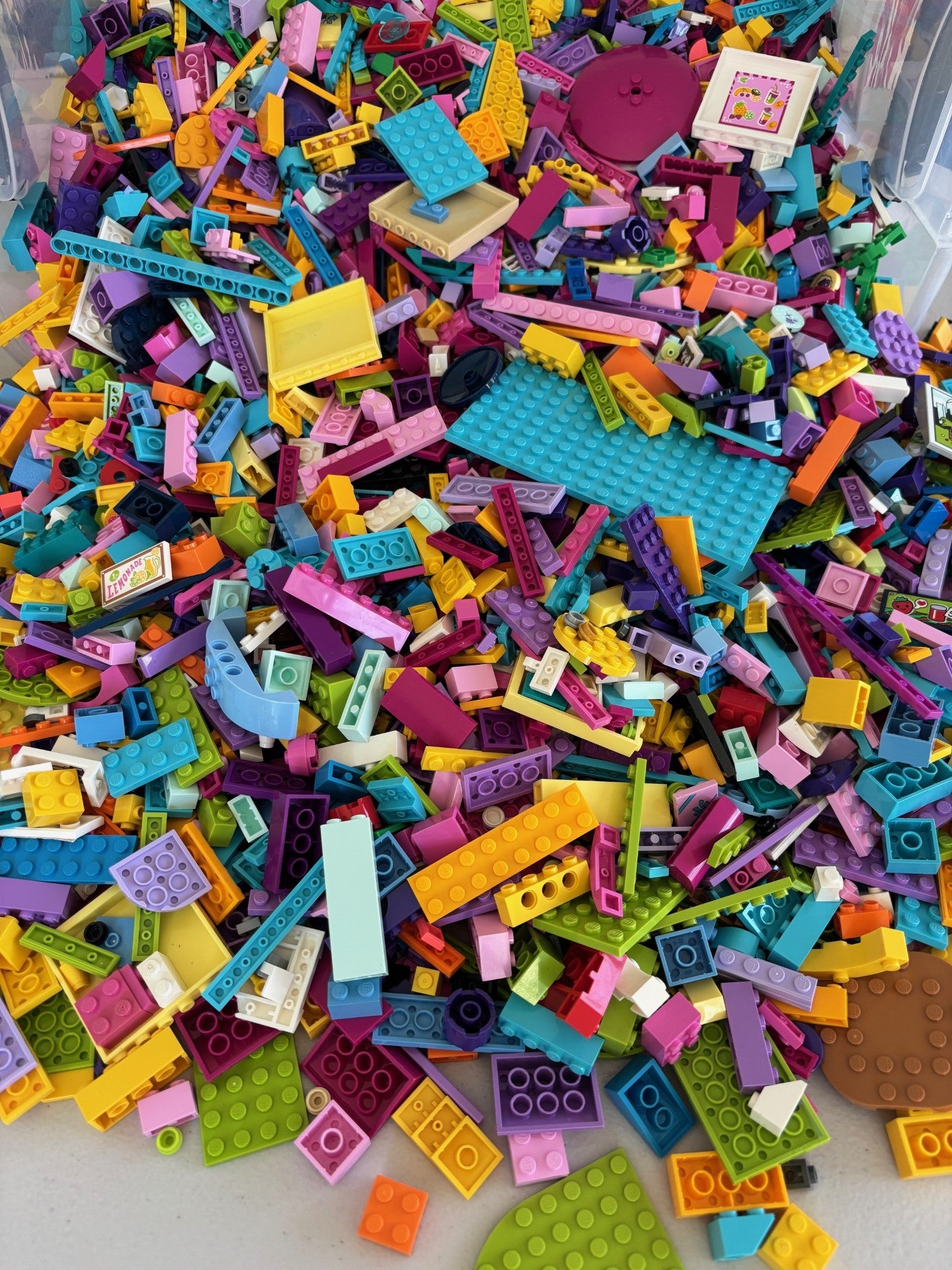 LEGO Bulk Lot of 500 + Bricks Parts Fun Bright Color Mix Pink Purple etc