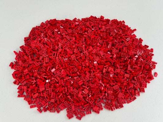 LEGO HUGE Lot of 400 RED 1x2 Plate PLATES Tile Grill Handle Hinge Part Mix
