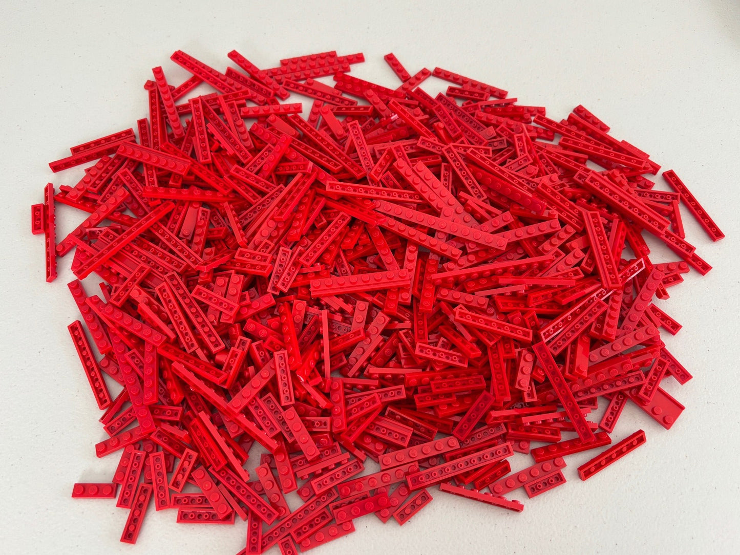 LEGO LOT OF 100 RED BIG PLATE 1X3 1X4 1X6 1X8 PLATES PARTS 3460 3666